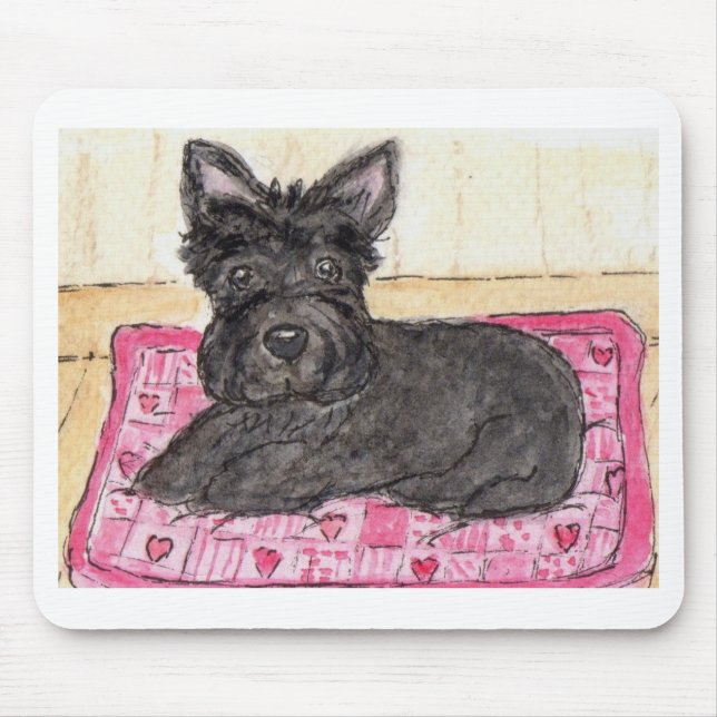 Scottie dog heart cushion mousepad birthday (Front)