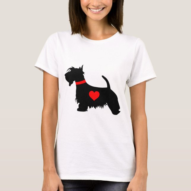 Scottie dog heart ladies T-shirt (Front)