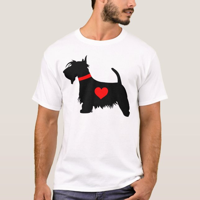 Scottie dog heart men's T-shirt (Front)