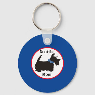Scottie dog Keychain, Blue Scottish terrier Key Ring