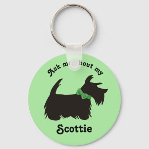 Scottie dog Keychain, Scottish Terrier dog Key Ring