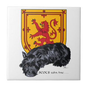 Scottie Dog Lion Rampant Flag Tile
