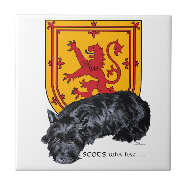 Scottie Dog Lion Rampant Flag Tile (Front)