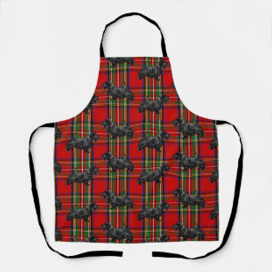 Scottie Dog on Red Scottish Tartan Apron