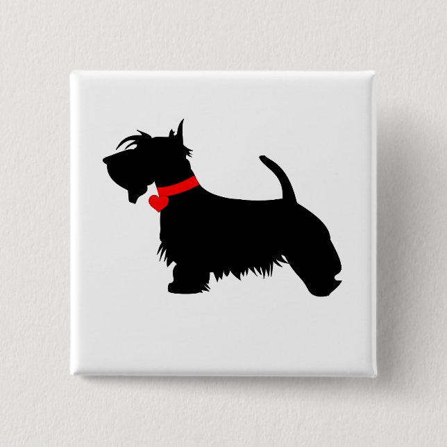 Scottie dog pin button badge (Front)