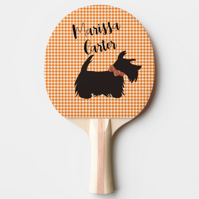 Scottie dog Ping pong paddle, Personalised paddle (Front)