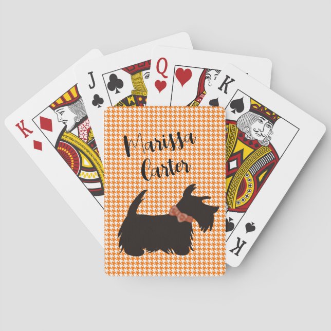 Scottie dog playing cards, Personalised cards (Back)