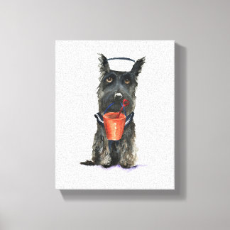 Scottie Dog 'Ready for the Beach' Canvas Print
