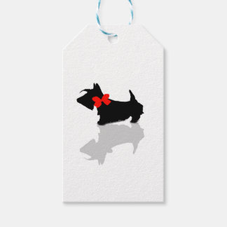 Scottie Dog Red Bow Tag