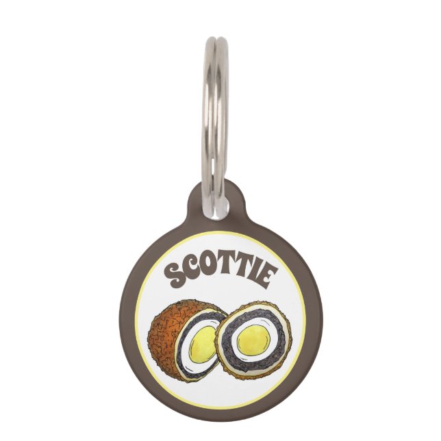 Scottie Dog Scotch Eggs UK British Snack Food Pet Tag (Front)