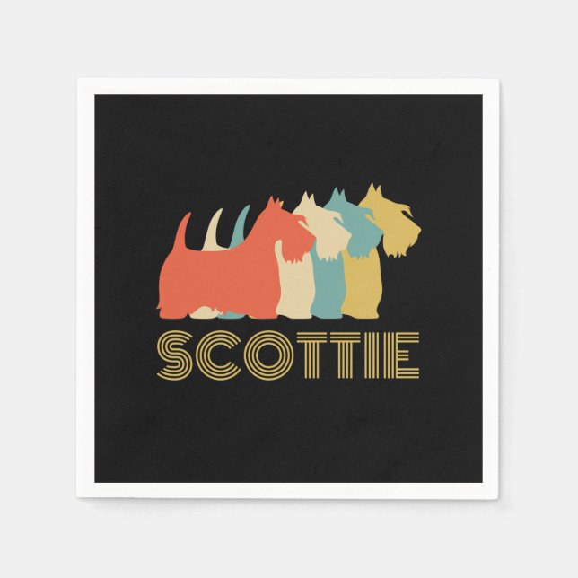 Scottie Dog Scottish Terrier Breed Vintage Look Napkin (Front)