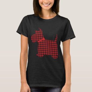 Scottie Dog Scottish Terrier Red Black Buffalo Pla T-Shirt