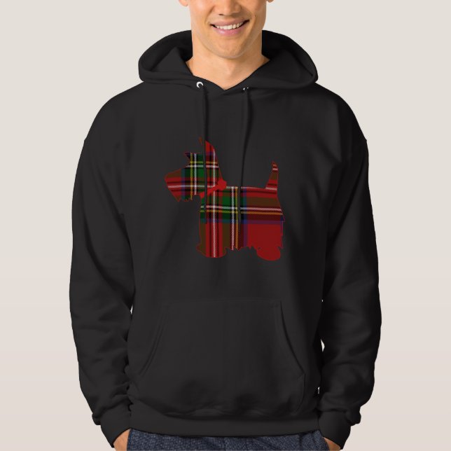 Scottie Dog Scottish Terrier Royal Stewart Tartan  Hoodie (Front)