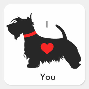 Scottie dog stickers - I love you