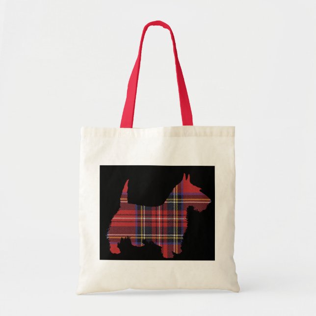 Scottie Dog Tartan Tote Bag (Front)