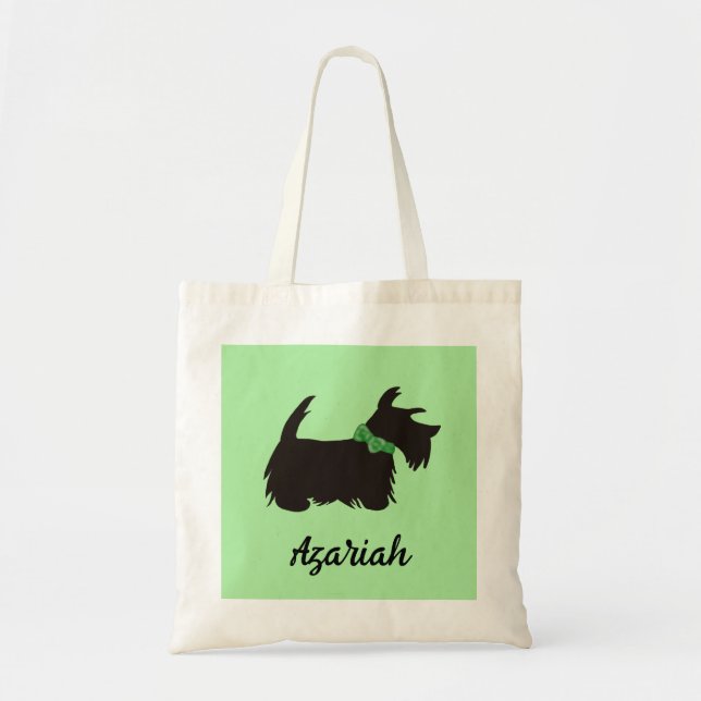 Scottie dog Tote bag, Scottish terrier Bag (Front)