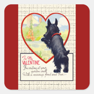 Scottie dog Valentine Scottish Terrier Square Sticker