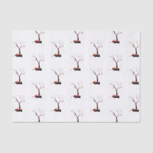 Scottie Dogs and Robin in Winter Seasonal Tissue Paper