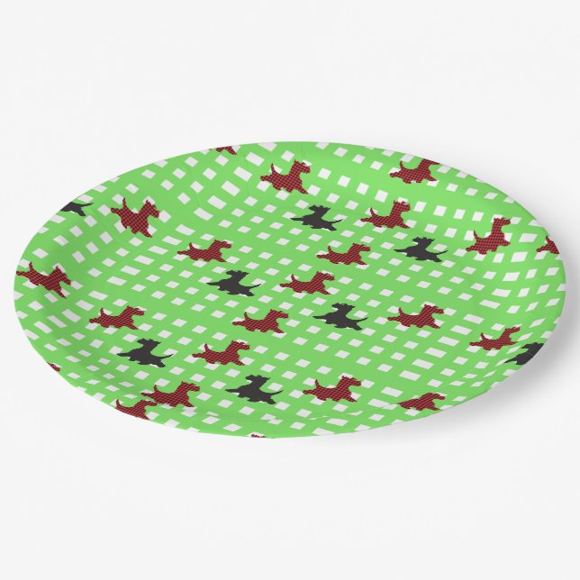 Scottie Dogs Paper Plate (Angled)