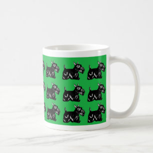 Scottie Dogs Pattern with Green Drinkware Coffee Mug