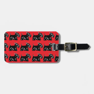 Scottie Dogs Red and Black Pattern Luggage Tag