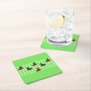 Scottie Dogs Square Paper Coaster