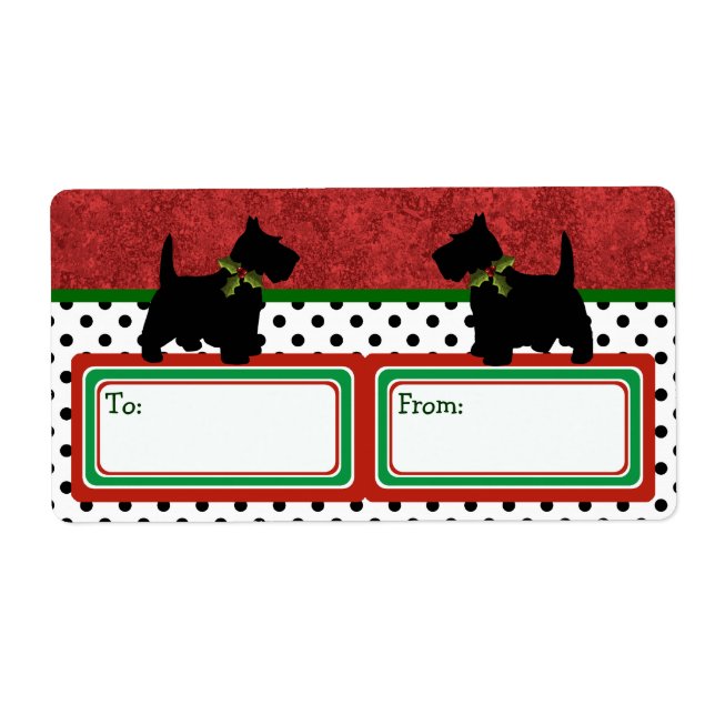 Scottie Fun Christmas Gift Tag Scottish Terrier (Front)