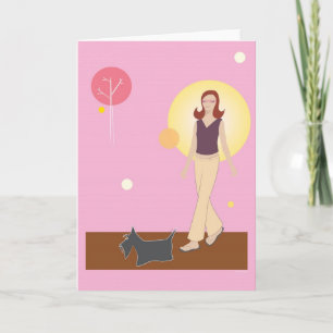 Scottie Gal Walking — Greeting Card
