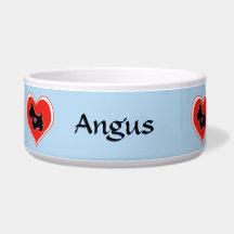 Scottie Heart Personalised Dog Bowl