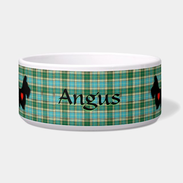Scottie Heart Personalised Dog Bowl (Front)