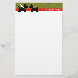 Scottie Holiday Plaid Writing Paper