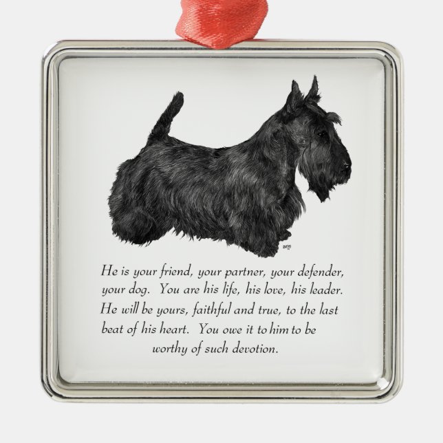 Scottie Keepsake Ornament - MALE (Front)