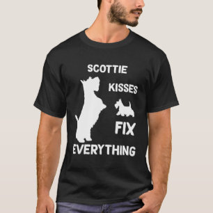 Scottie kisses fix everything Scottish Terrier mum T-Shirt