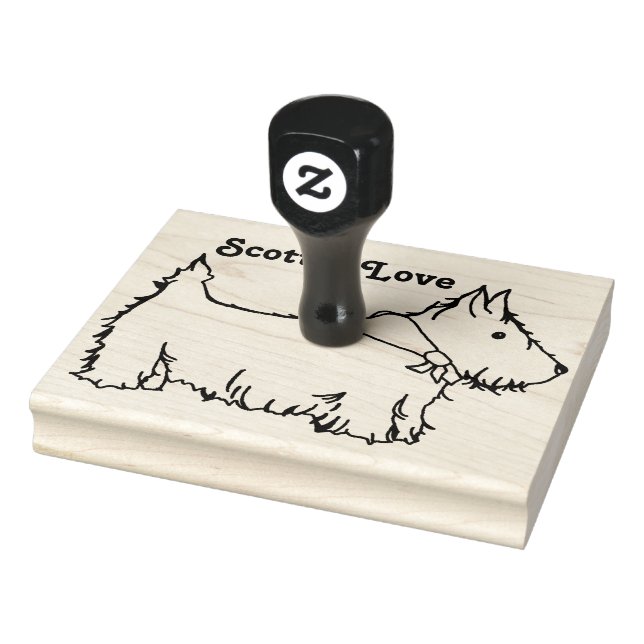 Scottie Love Scottish Terrier Dog Custom Rubber Stamp (Stamp)