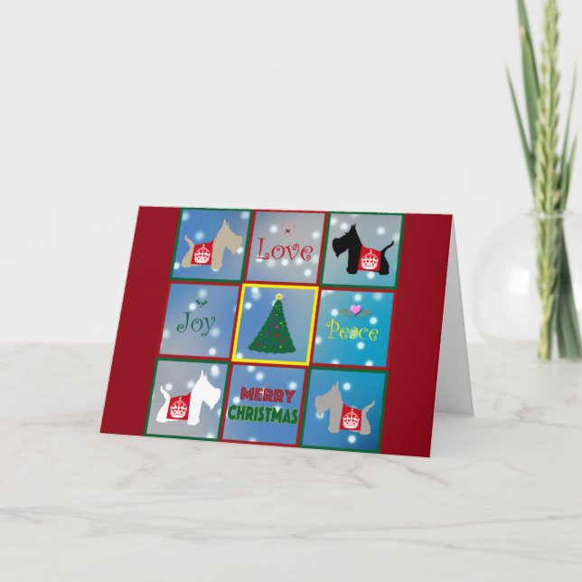 Scottie Merry Christmas Holiday Card (Front)