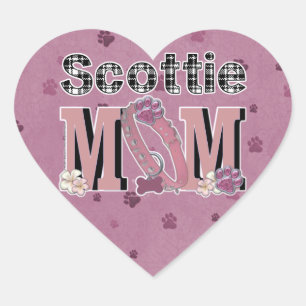 Scottie MOM Heart Sticker