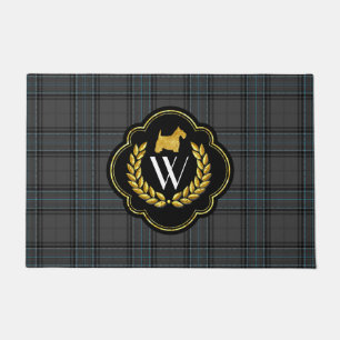 Scottie Monogram on Magic Plaid Doormat