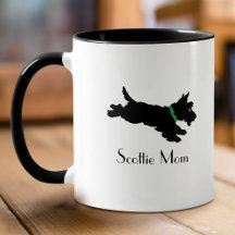 Scottie Mum Fun Vintage Dog Custom Name Green