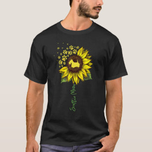 Scottie Mum Sunflower Scottish Terrier Dog Mum Mam T-Shirt