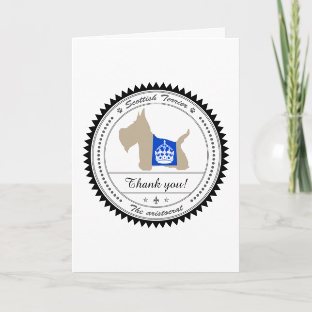 Scottie No 8 Wheaten Royal Crown Thank You Card (Front)