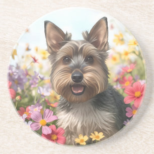 Scottie Power with May Flowers Coaster