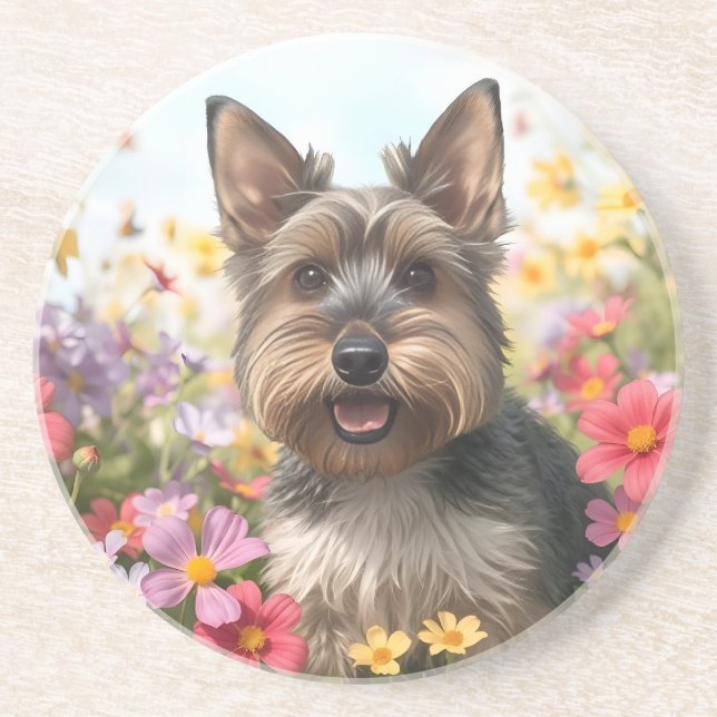 Scottie Power with May Flowers Coaster (Front)