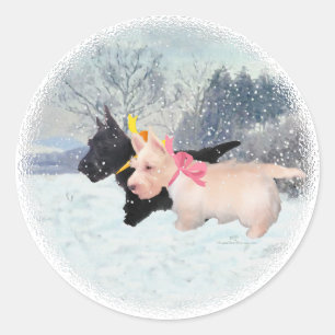 Scottie Pups Classic Round Sticker