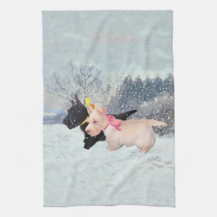 Scottie Pups Tea Towel