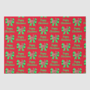 Scottie Silhouette Christmas Dog & Bow Red Tissue Paper