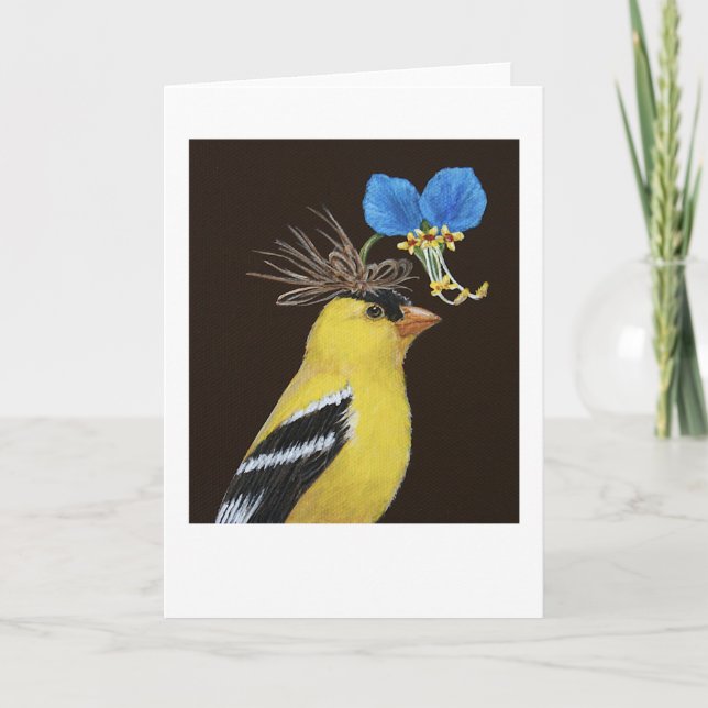 Scottie the goldfinch greeting card (Front)