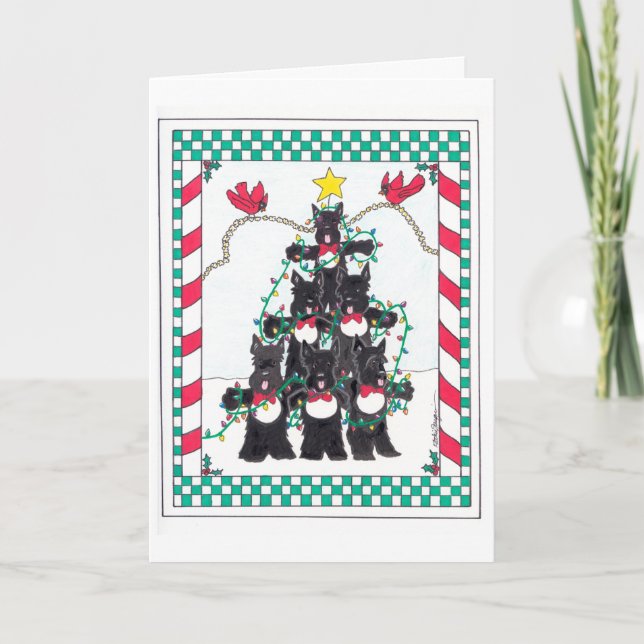 SCOTTIE TREE HOLIDAY CARD (Front)
