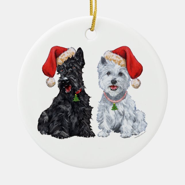 Scottie & Westie Ornament (Front)