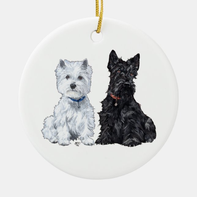 Scottie & Westie Ornament (Front)
