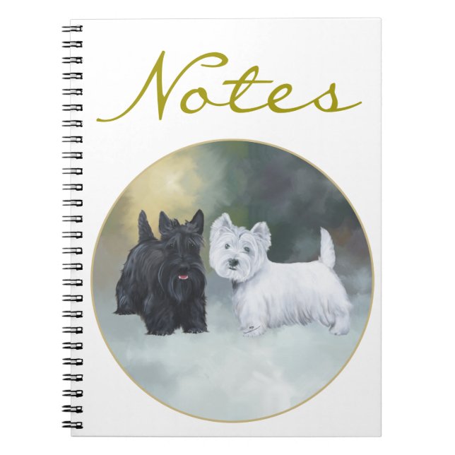 Scottie Westie Wintertime Notebook (Front)